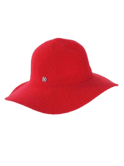Rode wol-blend hoed 