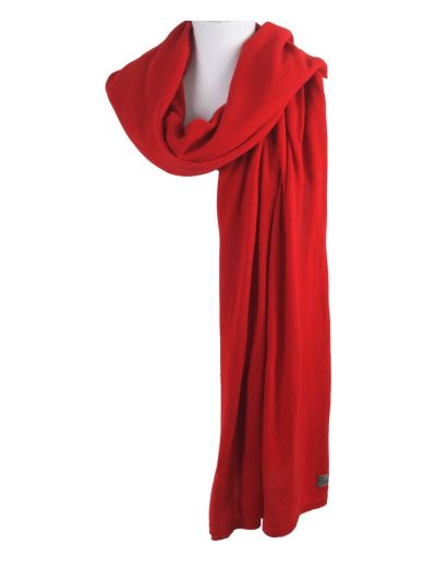 Kasjmier-blend sjaal/omslagdoek in rood