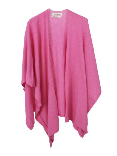 Kasjmier-blend omslagdoek in roze