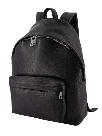 Grain leren zwarte rugtas