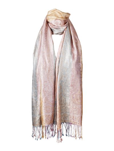 Zijde pashmina sjaal in pastel-tinten
