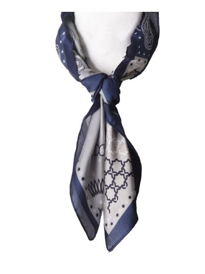 Vierkant sjaaltje in jadegroen en blauw