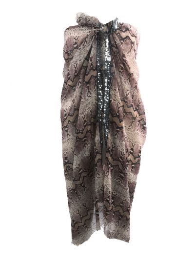 Pareo met slangenprint en paillettenband