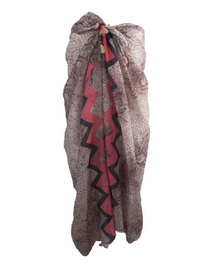 Bruine sarong met slangenprint 
