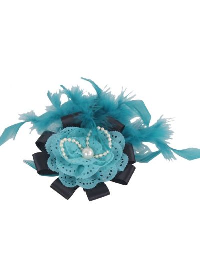 Smaragdgroene haaraccessoire met zwarte lintbogen