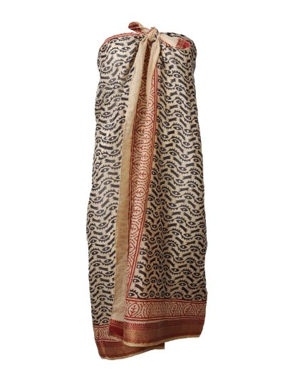 Sarong met ornament print in zwart