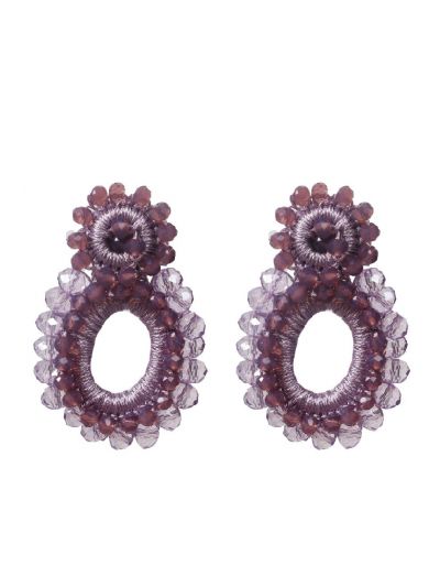 Statement oorbellen in mauve