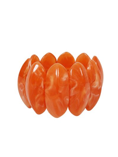 Statement armbanden met marmerlook in oranje