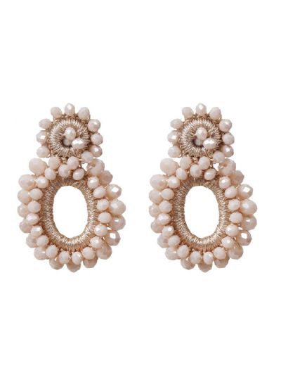 Statement oorbellen in ecru 