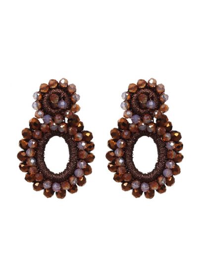 Statement oorbellen in bruin