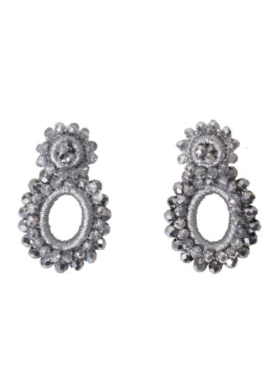 Statement oorbellen in zilvergrijs