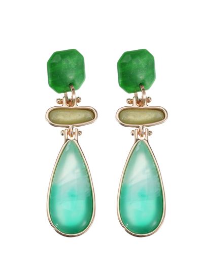 Statement stones oorbellen in groen-tinten
