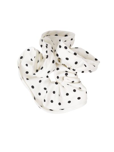 XL satijnen scrunchie met stippen