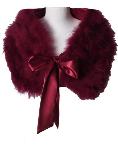 Maraboe veren stola met satijnen strik