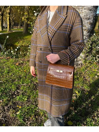 Evi lederen handtas met croco 