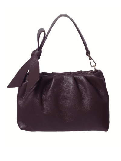 Lederen handtas met strik