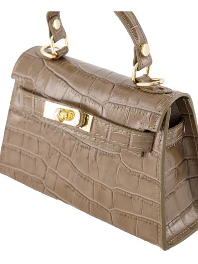 Livia lederen croco handtas