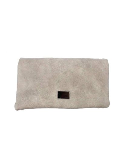 Taupe kleurige portemonnee met metallic detail