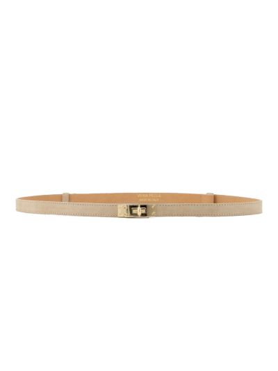Luna suède riem in lichtbeige