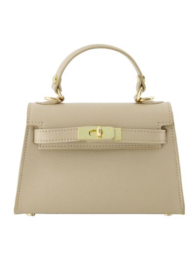 Livia lederen handtas in taupe