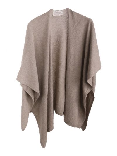 Kasjmier-blend omslagdoek in taupe
