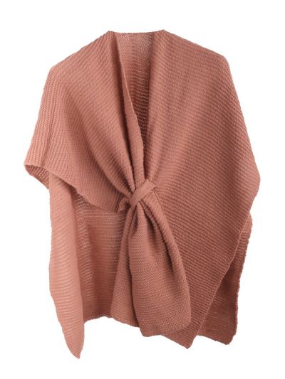 Alpaca-blend omslagdoek in terra met lus