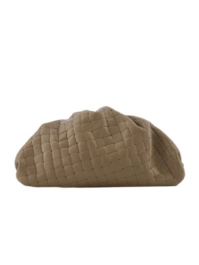 Leren gevlochten crossbody clutch