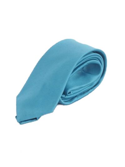 Turquoise extra skinny stropdas in polysatijn