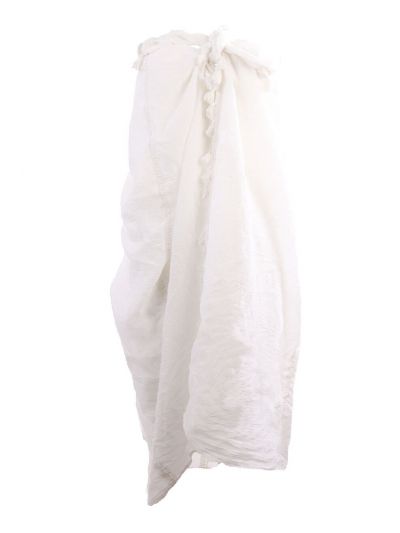 Katoenen sarong in ivoor met kwasten franje