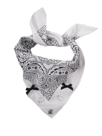 Jackie – Witte bandana met strikjes
