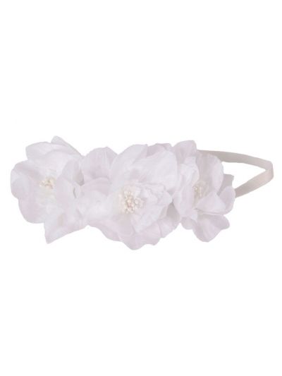 Witte haarband met bloemen