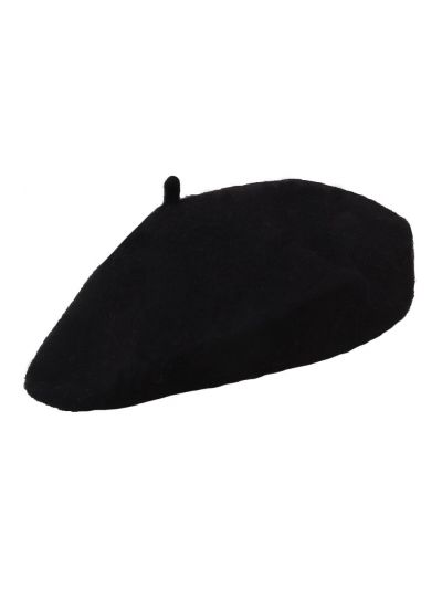 Wollen baret in zwart 