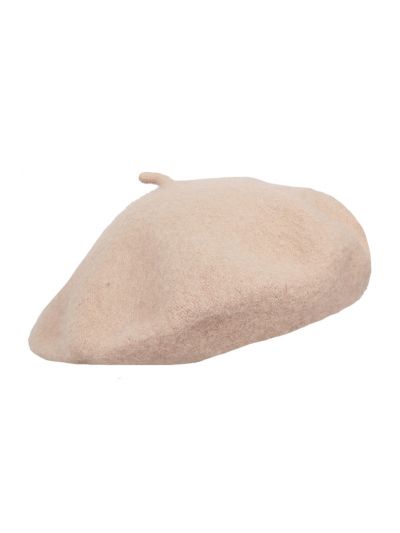 Wollen Franse baret in beige
