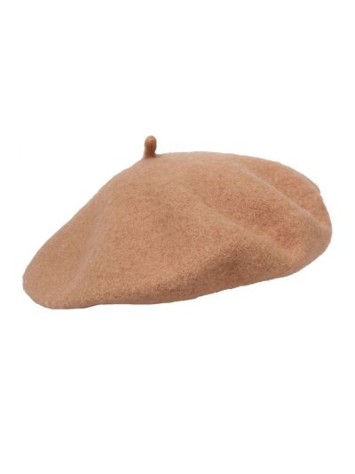 Wollen Franse baret in camel
