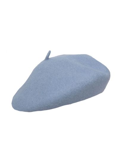Wollen Franse baret in denimblauw