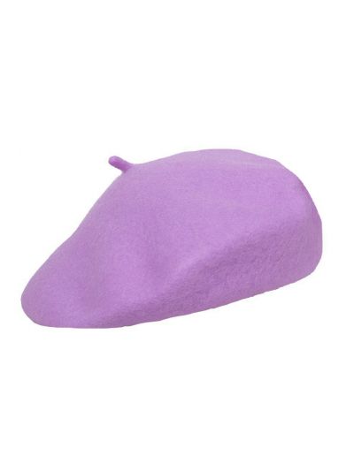 Wollen Franse baret in lila