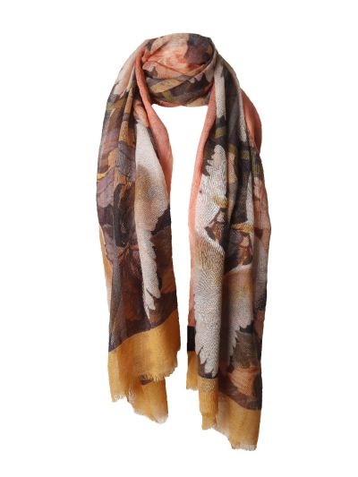 Wollen mousseline sjaal met kaketoe