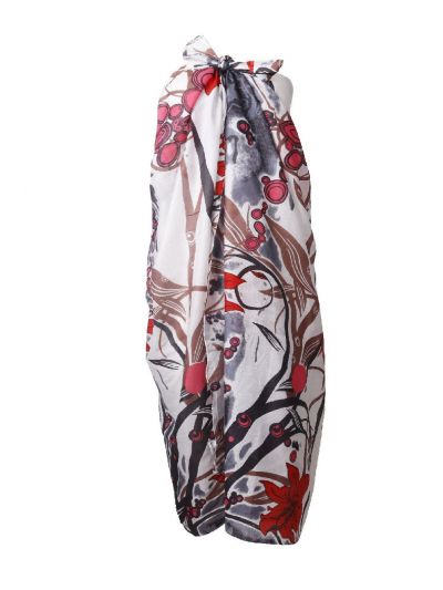 Yara sarong in wit met taupe en roze