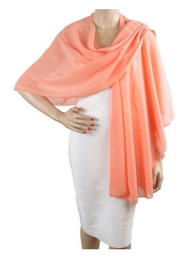 Zalmroze soepelvallende cape stola