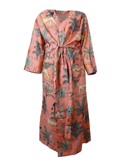 Kimono met tropische dierenprint