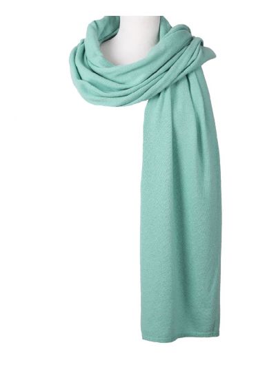Kasjmier-blend sjaal/omslagdoek in zeegroen