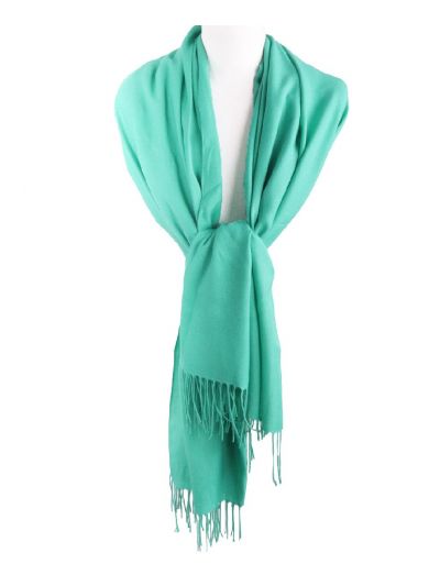 Effen zeegroene pashmina sjaal