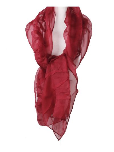 Zijden ruches stola in donkerrood