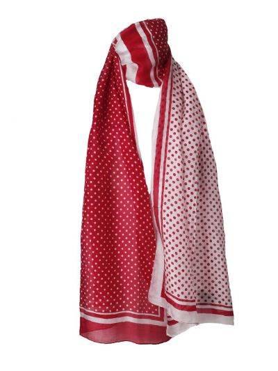  Zijden sjaal met rode stippen