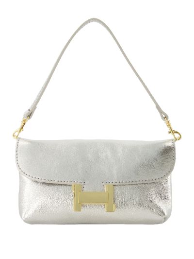 Helene metallic lederen clutch