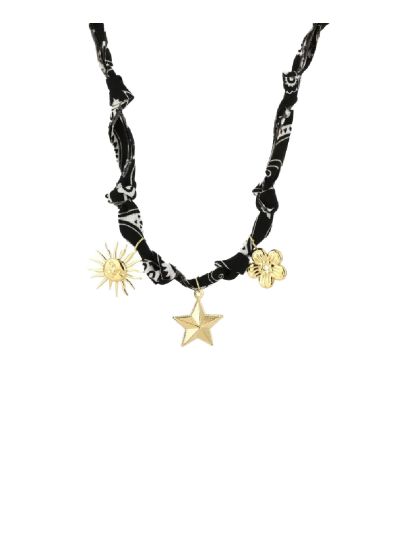 Bandana gevlochten ketting met zonnetje