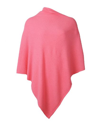 Zuurstok roze kasjmier-blend poncho