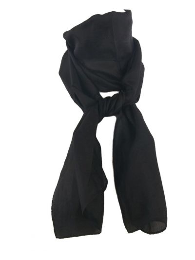 Zijden sjaaltje in effen zwart