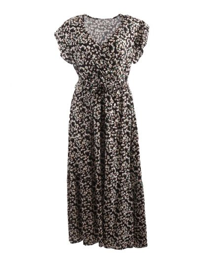 Zwarte maxi jurk met bloemenprint