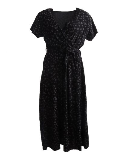 Zwarte maxi jurk met floral print
